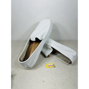 Born Mens White Leather Driving Loafers 12